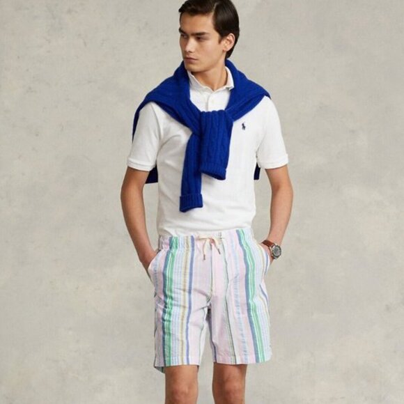 Polo Ralph Lauren Seersucker 8 Inch Relaxed Fit Shorts